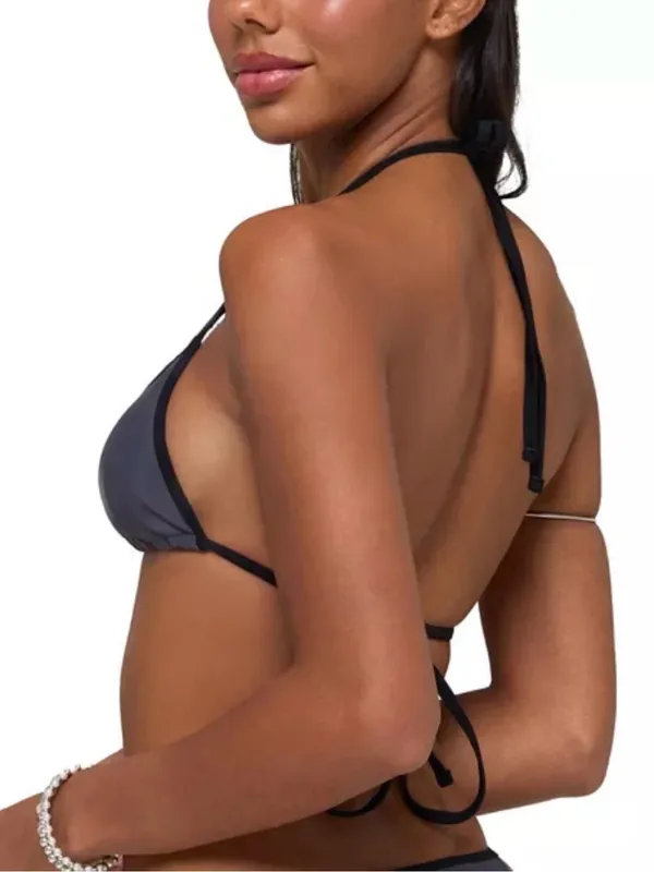 Edikted Kenni Ring Contrast Triangle Bikini Top Grey XS NWT - Image 2