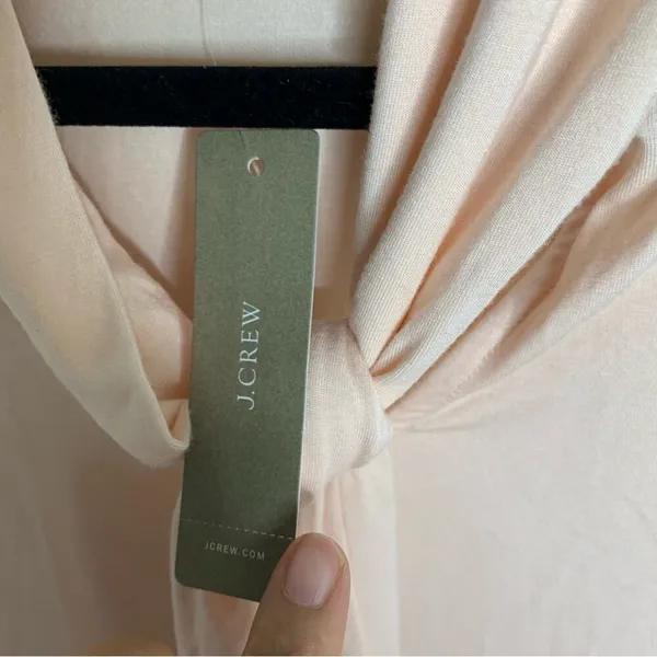 J Crew tie neck pale‎ pink long sleeves top size small spring Easter - Image 4