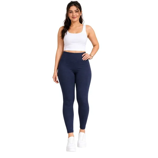 Athletic Works Womens Leggings Size L Blue Mid Rise Active Ankle Stretch Active - Image 3