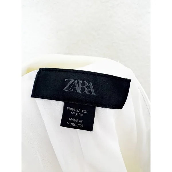 Zara White Satin Strapless Neck Tie Top Size XXL Sash Party Goinv Out 2228/381 - Image 6