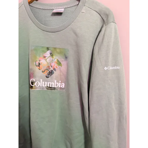 Columbia Mint Green‎ Floral Graphic Sweatshirt Women Size L - Image 2