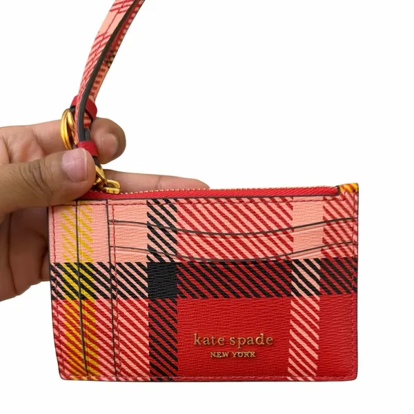 Kate Spade New York Morgan Museum Plaid Card Case Wristlet New With‎ Tags - Image 2