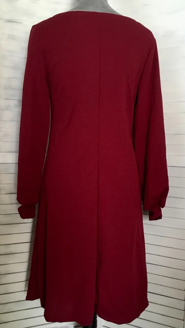 Burgundy Dress, Medium Red - Image 3