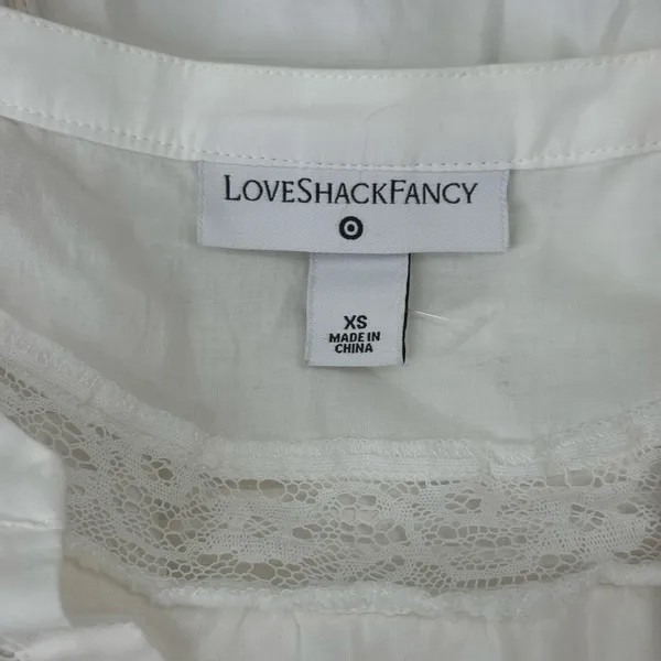 LoveShackFancy x Target Penelope White Ruffled Tiered Smocked Dress XS Cotton - Image 5