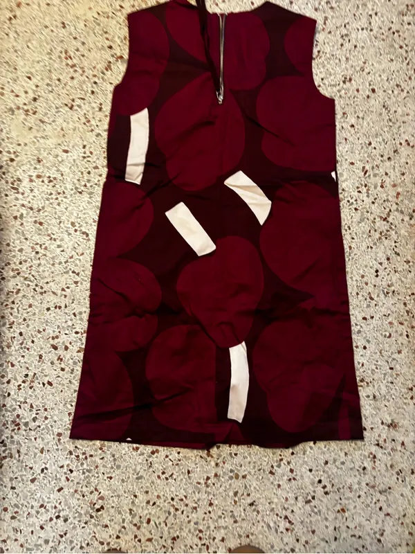 NWT Marimekko Siluetti Unikko Cotton Satin Dress side 34 is US 2 - Image 5