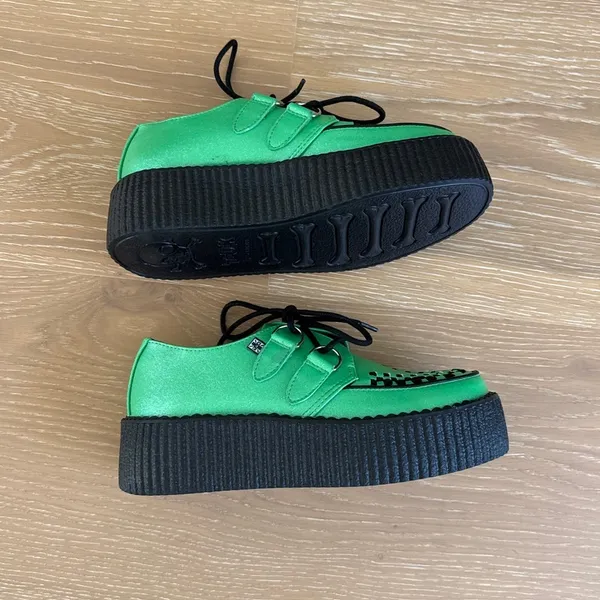 TUK Creepers Viva Mondo Size Mens US4 Womens US6 Green Black - Image 2