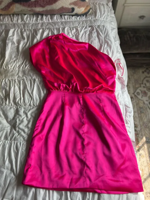 Pink Lily Satin Dress - Image 7