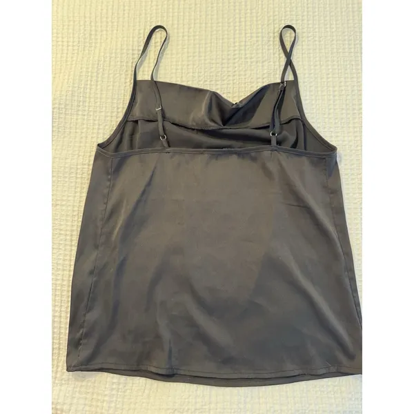 Famulily Black Cowl Neck Tank Top Women's Medium Old Money Aesthetic Clean Girl - Image 4