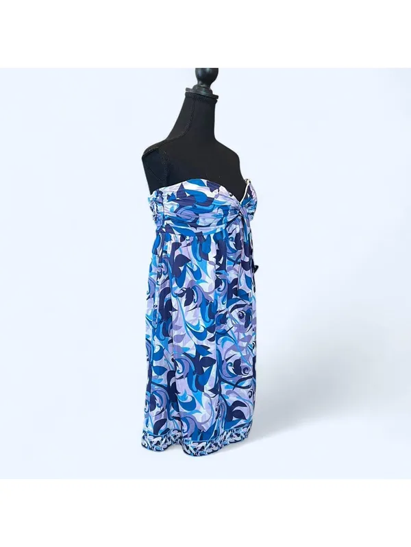 Gianni Bini Blue Strapless Mini Dress Y2K Summer Going Out Dress Size 8 💙 - Image 7