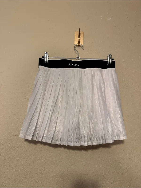 Athleta Pinnacle White Pleated Skort Tennis Pickleball Golf Size Medium - Image 7