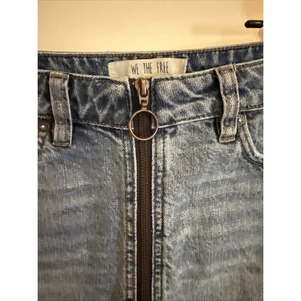 We The Free by Free People women's size 24 Zip It Up mini denim skirt blue denim - Image 2