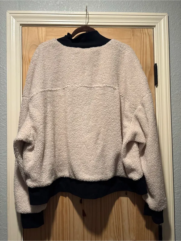 Fabletics Dream Polar Fleece Pullover Womens 3X Cream‎ Black Quarter Zip Sherpa - Image 6