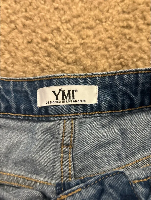 E255 7/28 baggy ymi pants jeans wide Blue Size undefined - Image 3