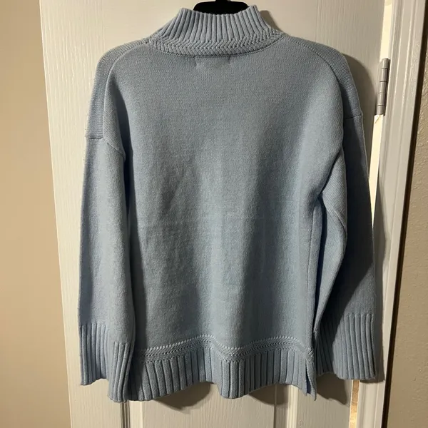 Tahari Light Blue Mock Neck Sweater - Image 2