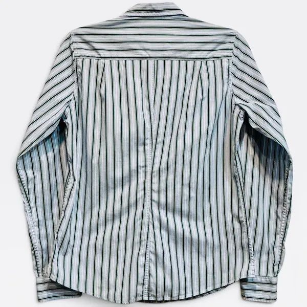 Frank & Eileen Barry Striped Button‎ Down Shirt Blue Green White Cotton Italy S - Image 2