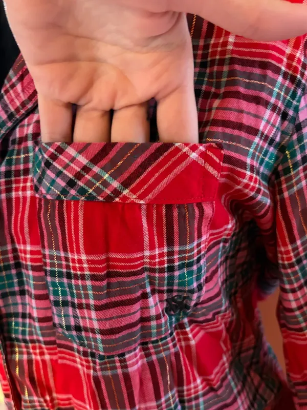 Victoria’s Secret plaid Christmas pajama button up shirt - Image 3