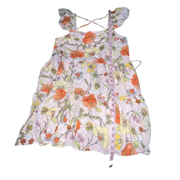 Band of Gypsies Collective Lottie & Holly Floral Mini Dress Blush Pink‎ Rust Fit N Flare Med - Image 5