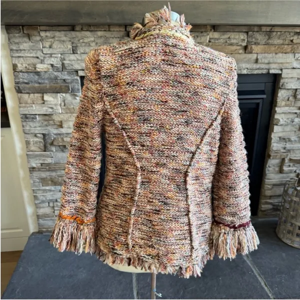 Anthropologie Textured Fringe Blazer in Multicolor - Image 4