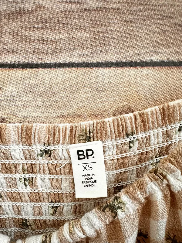 BP Crop Camisole Women’s Size XS Ivory Beige Picnic Check NWT - Image 3