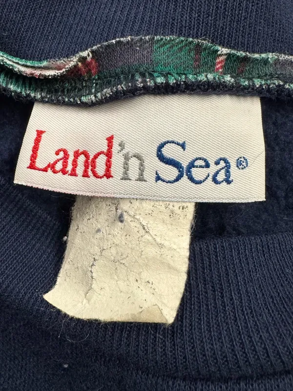 Land N Sea Vintage Plaid Bears Crewneck Sweatshirt Women’s Large - Image 2