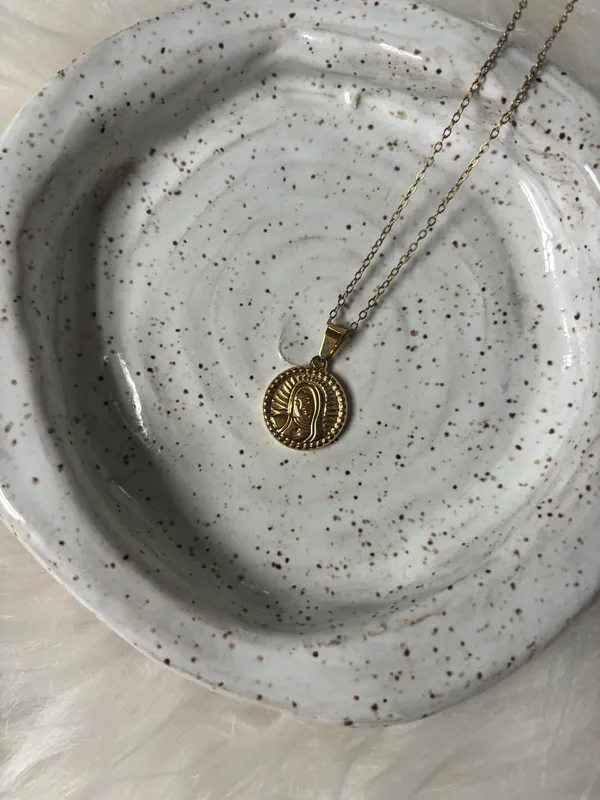 Dainty 18k gold plates rosemary necklace with earrings - Image 2
