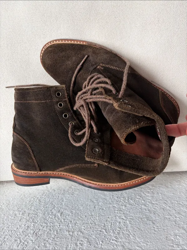 Nisolo Brown Suede Lace-Up Ankle Boots - Image 5