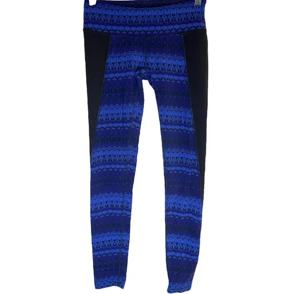 Alo Yoga Illusion 3 Legging High Waisted Patterned 7/8 Arctic Royalty Black 6 S - Image 2
