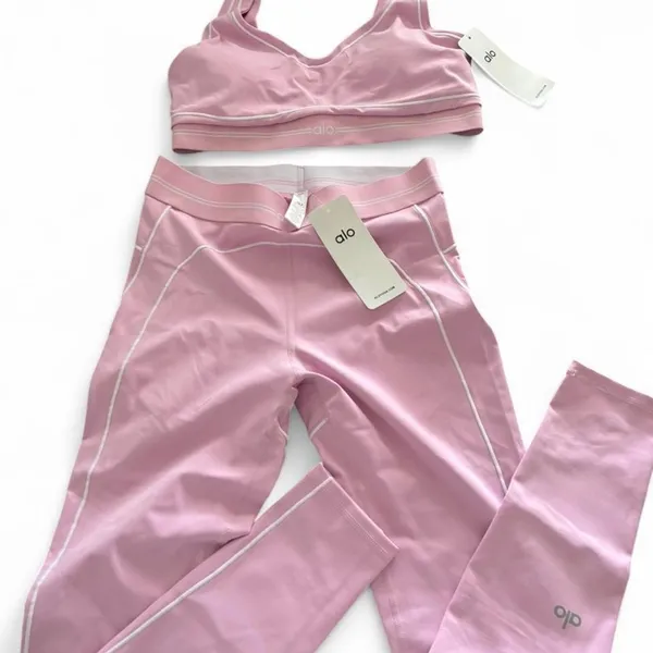 Alo Yoga Pink Matching Activewear‎ Set – Size XL (NWT) - Image 6