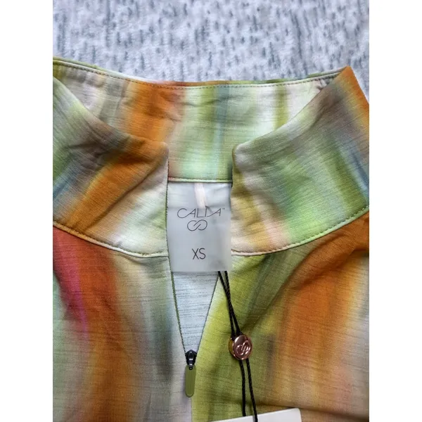Calia Golf Womens XS Tissue Texture UV‎ Quarter Zip Filtered Flora Multi Top - Image 3