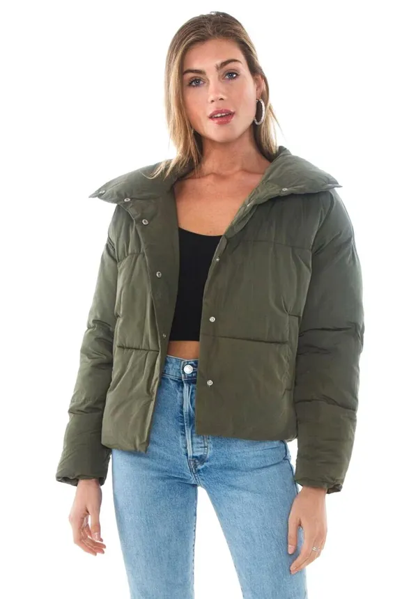 Free People NWT Weekender Olive Green Quilted Puffer Jacket. Size Large - Image 9