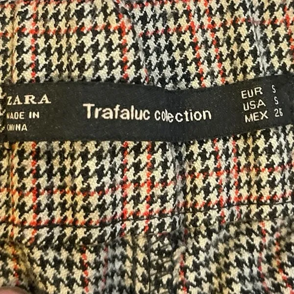 Zara Trafaluc Collection Houndstooth Trouser Pants S Preppy Academia School Girl - Image 3