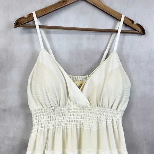 Stevie Lindsay Womens‎ Dress Large Cream Sheer Mesh Tiered Bridalcore Coquette - Image 2