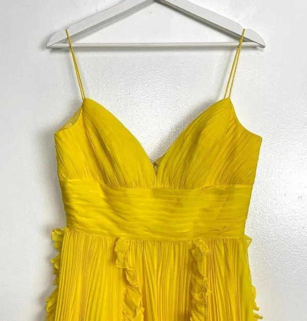 MAC DUGGAL Ruffle Chiffon Gown in Sunshine Size US 6 - Image 4