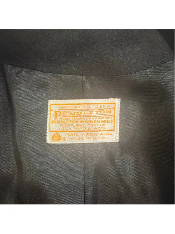 Vintage Pendleton Woolen Mills Black 100% Virgin Wool Single Button Blazer 10 - Image 5