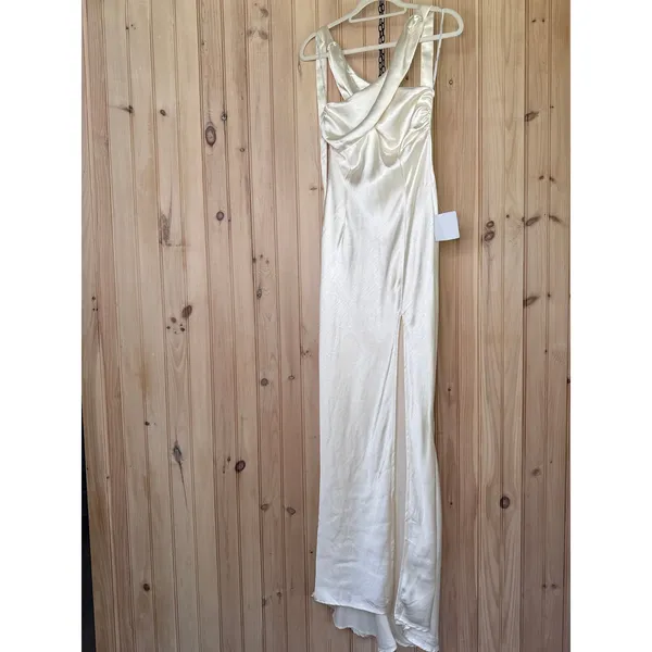 Lulus Start of Forever Ivory Halter Mermaid Maxi Dress Wedding Elegant Medium - Image 2