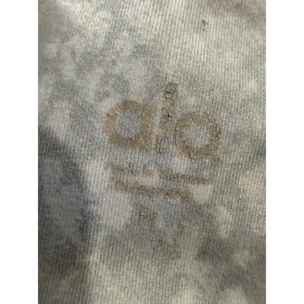 Alo Yoga Womens White Grey Snakeskin Print Cropped Leggings Size M RN 87370 - Image 5