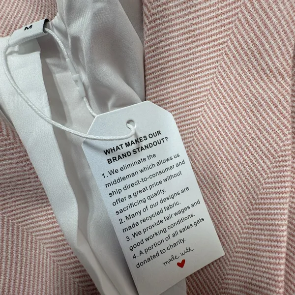 Light Pink double-breasted‎ blazer - Size M - NEW With Tags. - Image 6