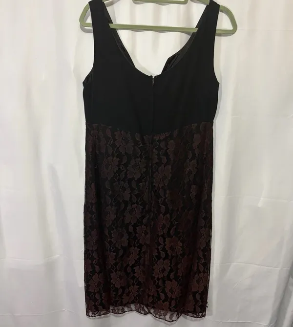 Vintage 90s Y2K Black Brown Lace Slip Dress Dark Romantic Whimsigoth Goth Sz M - Image 7