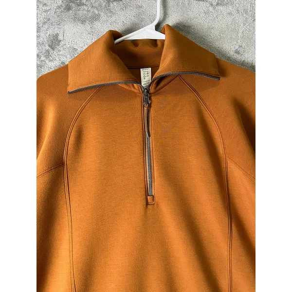 Spanx AirEssentials Half Zip Pullover Butterscotch Orange Soft Lounge Top Small - Image 2