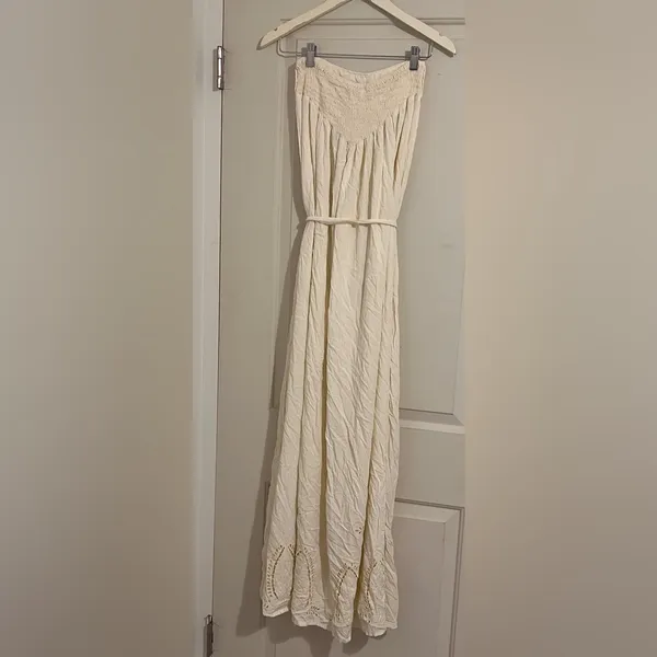 Fillyboo‎ Zippora Cream Maxi Strapless Eyelet Maternity Dress Fairy Bohemian - Image 5
