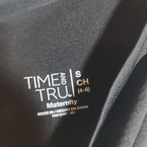 Time & Tru Maternity Jeans Small 4-6 Black Denim Gray Skinny Full Belly Panel - Image 8