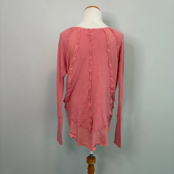 Free People -‎ We The Free Catalina Waffle Thermal Coral Pink Flowy Small - Image 3
