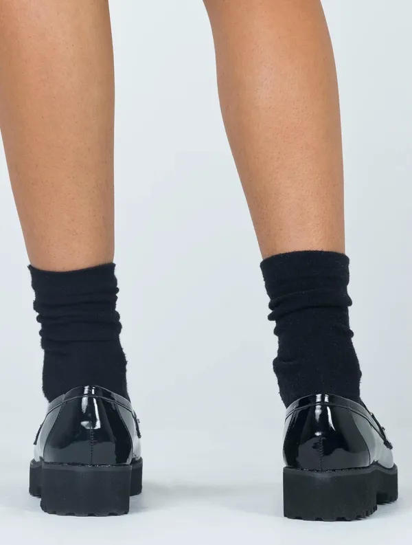 Black Loafers Princess Polly 8 Capri - Image 5