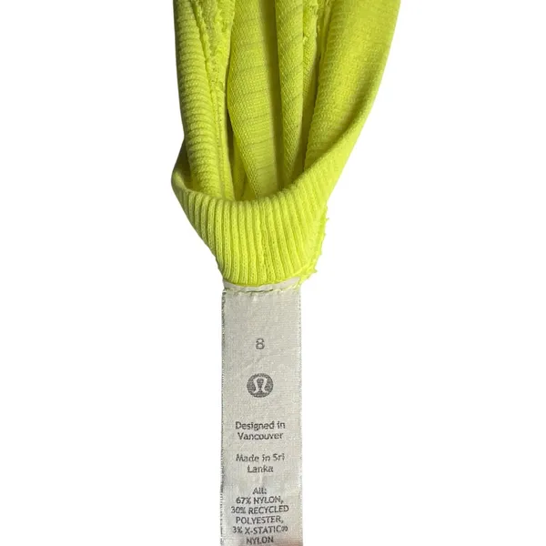 Lululemon Swiftly Tech Crew Neck Top Women's 8 Fluorescent‎ Yellow STAINED - Image 6