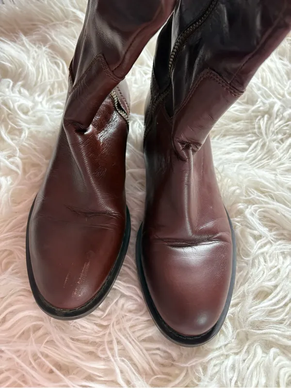 Enzo Angiolini Brown Leather Knee High Riding Boots Size 6M - Image 5