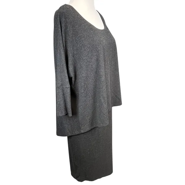 Soft Surroundings Women's‎ Gray Layered Overlay Sheath Dress Comfort Fit Small - Image 2