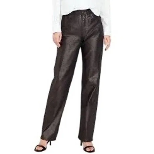 Old Navy High Rise OG Loose Metallic Jeans‎ Women's 14 Bronze Holiday Glam Party - Image 3