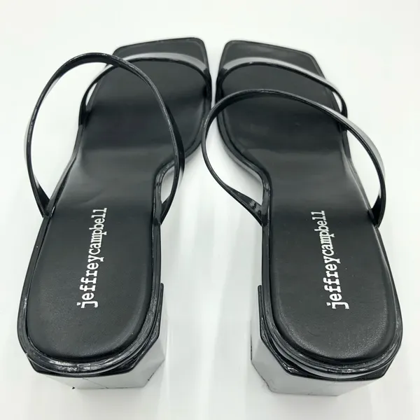 NWOT Black Jeffrey Campbell Jamm-3 Jelly Slide Sandal Heels Size 10 - Image 3