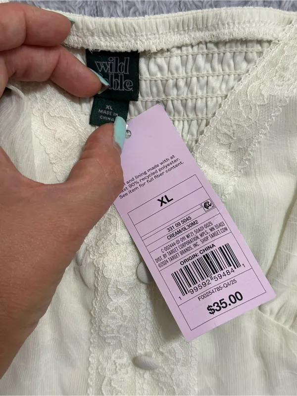 wild fable Ivory Button-Front Slip Dress - Image 7