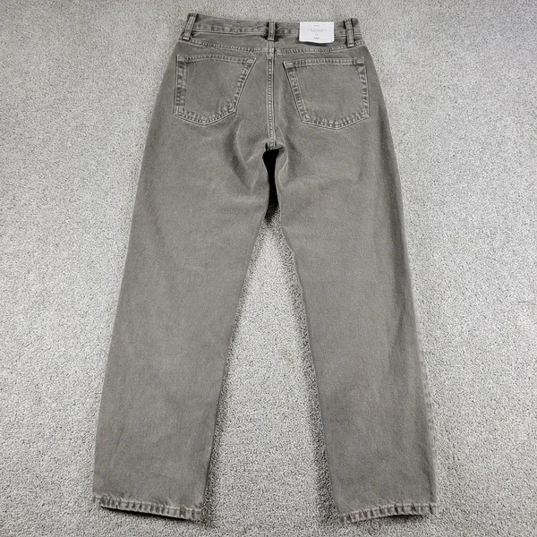 Zara The Straight Cropped Womens Jeans US 4 / EU 36 Khaki Med Wash Mid Rise New - Image 2